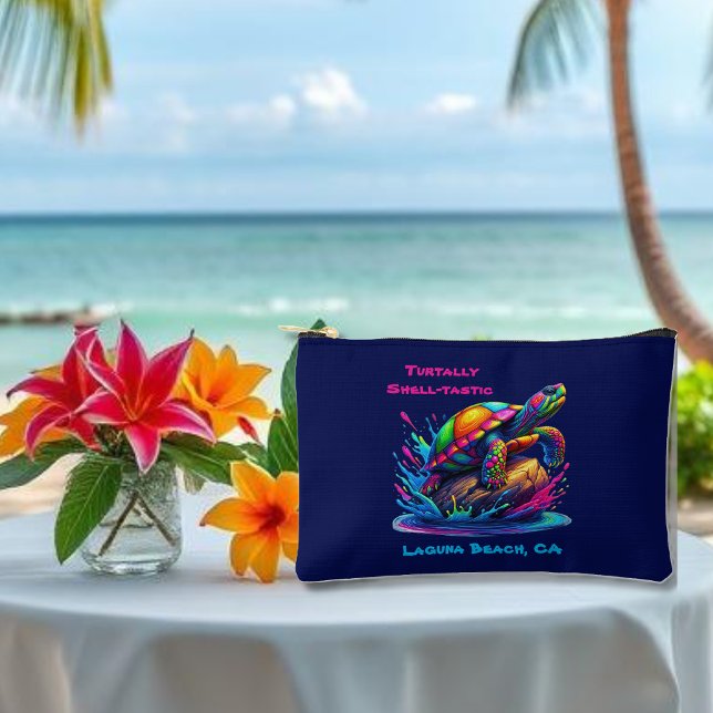 Farbenfrohe Schildkrötenpüree Zubehörtasche (Colorful Turtle Splash-Fisherman Core-Dopamine Dressing-Small Pouch-Blue)