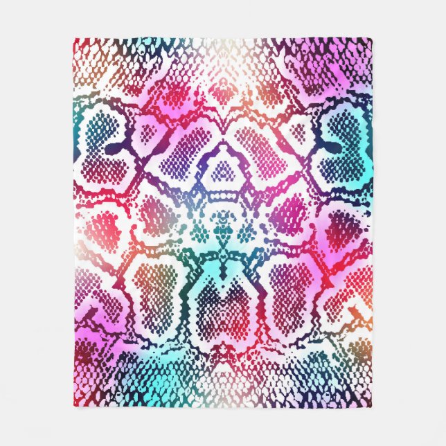 Farbenfrohe Schlange Skin Textur Muster. Fleecedecke (Vorderseite)