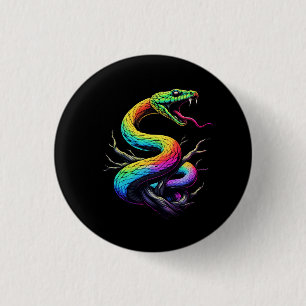 Farbenfrohe Schlangen-Illustration Button