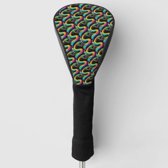 Farbenfrohe Schlangen-Illustration Golf Headcover (Vorderseite)