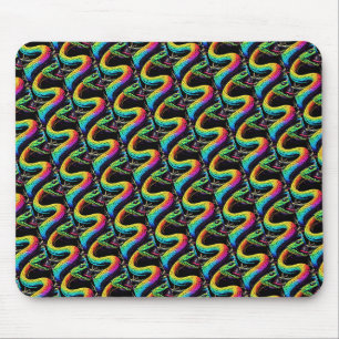 Farbenfrohe Schlangen-Illustration Mousepad