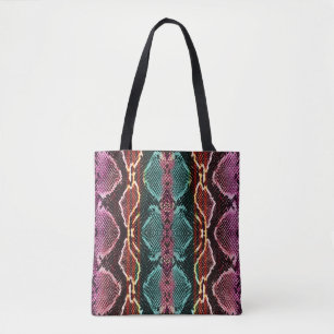 Farbenfrohe Schlangenhaut, Tierdruck. Tasche