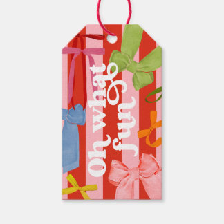 Farbenfrohe Schleifen Weihnachtsgeschenkanhänger Geschenkanhänger