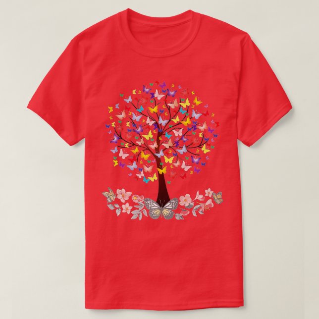 Farbenfrohe Schmetterling Natur Schmetterling-Bien T-Shirt (Design vorne)