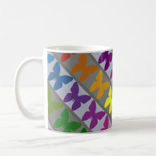 Farbenfrohe Schmetterlingdesign Kaffeezubereitung Kaffeetasse