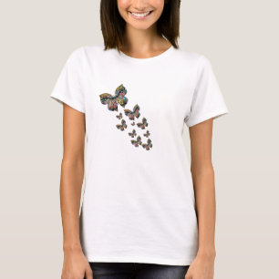 Farbenfrohe Schmetterlinge Artistic Boho Flying T-Shirt