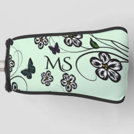 Farbenfrohe Schmetterlinge auf Blume Green Persona Golf Headcover