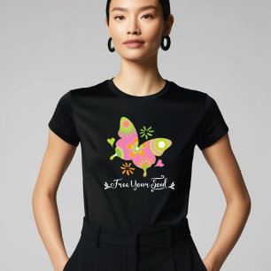 Farbenfrohe Schmetterlinge befreien Ihr Soul Retro Tri-Blend Shirt