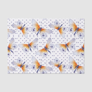 Farbenfrohe Schmetterlinge Blue Polka Dots Seidenpapier