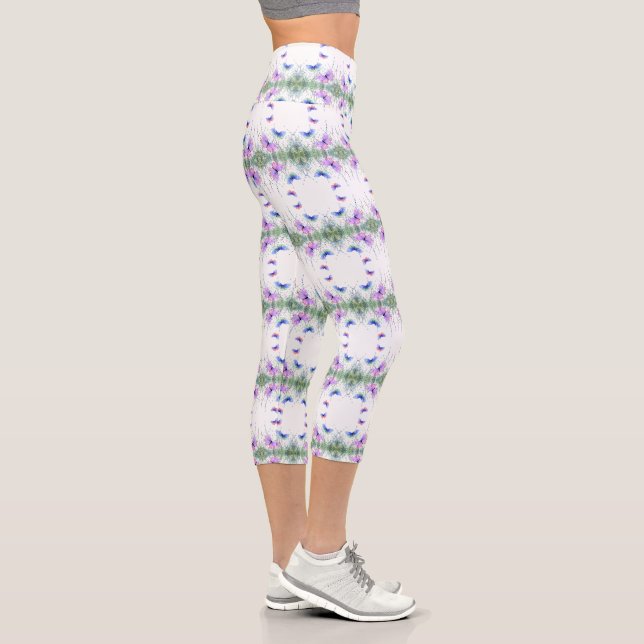 Farbenfrohe Schmetterlinge Capri Leggings (Rechts)