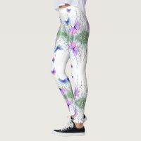 Farbenfrohe Schmetterlinge, die in Leggings fliege