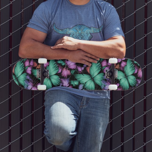 Farbenfrohe Schmetterlinge drucken Skateboard (Außenbereich 3)