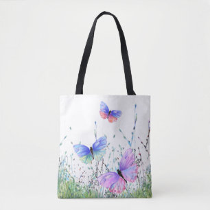 Farbenfrohe Schmetterlinge Fliegender Tackenbeutel Tasche