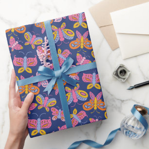 farbenfrohe Schmetterlinge Geschenkpapier