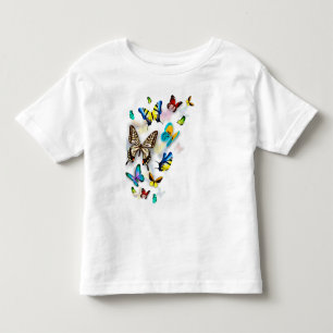 farbenfrohe Schmetterlinge Kleinkind T-shirt