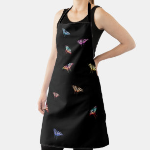 Farbenfrohe Schmetterlinge Niedlich und Girly Blac Schürze