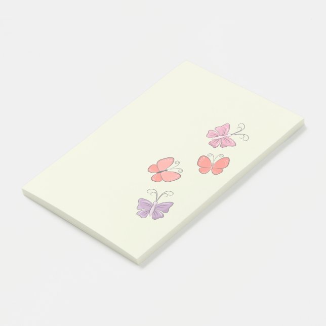 Farbenfrohe Schmetterlinge Post-it Notes Klebezettel (angewinkelt)