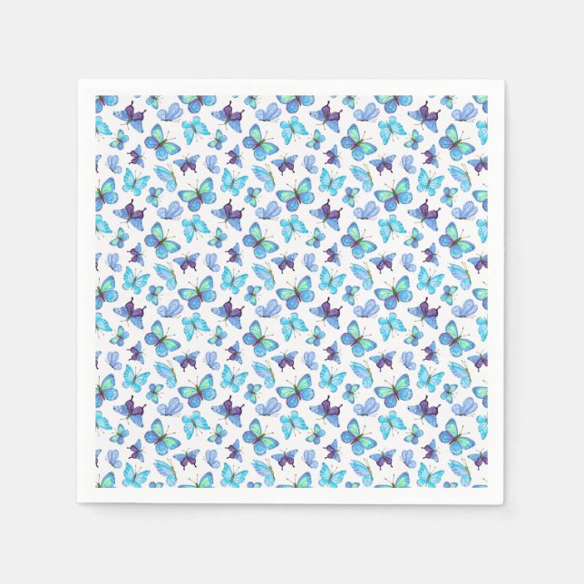 Farbenfrohe Schmetterlinge Serviette (Vorderseite)