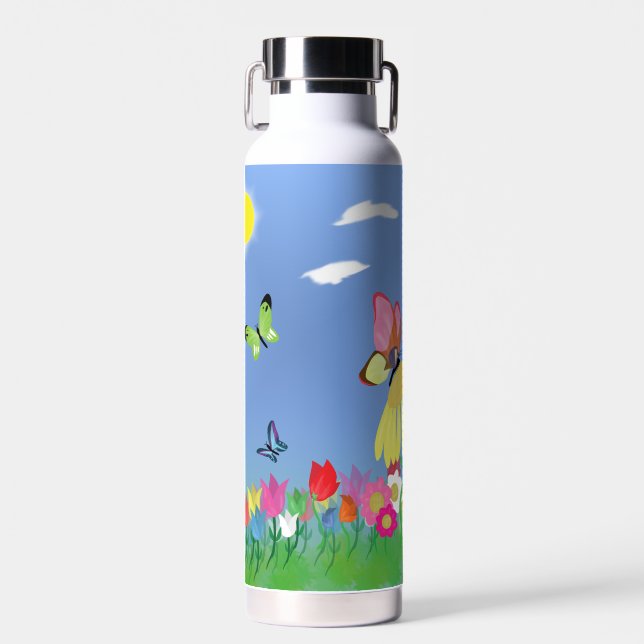 Farbenfrohe Schmetterlinge Trinkflasche (Vorne)