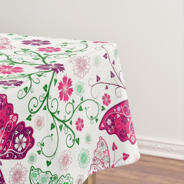 Farbenfrohe Schmetterlinge und Blume Muster Tischdecke (Beispiel)