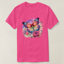 Farbenfrohe Schmetterlinge und Blume Unisex T-Shirt