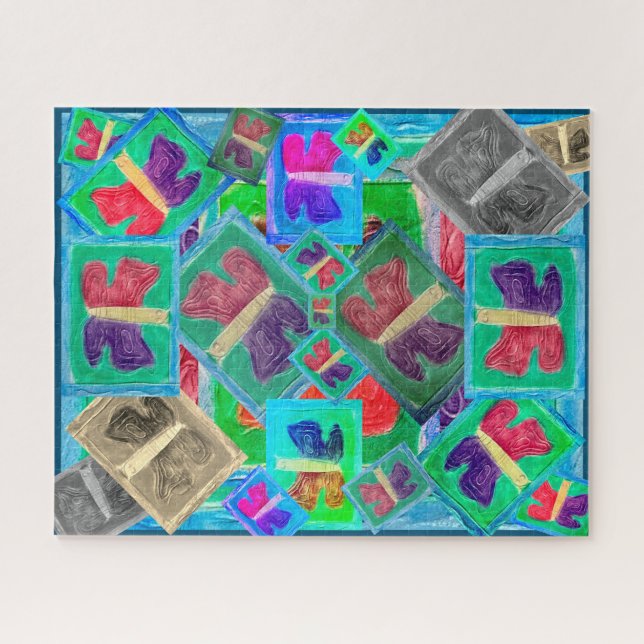 Farbenfrohe Schmetterlingsaufgabe | (Horizontal)