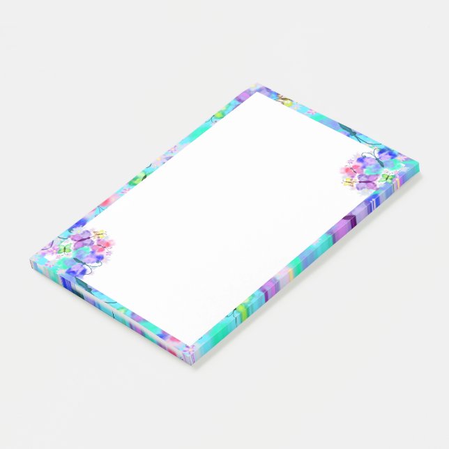 Farbenfrohe Schmetterlingsblende Post-it®-Hinweise Post-it Klebezettel (angewinkelt)