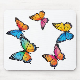 Farbenfrohe Schmetterlingsdarstellung Mousepad