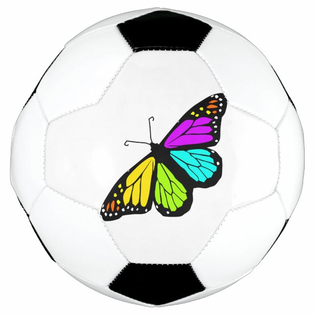Farbenfrohe Schmetterlingskrone Fußball (Vorderseite)