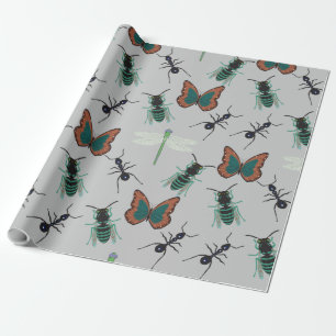 Farbenfrohe Schmetterlingsmuster Geschenkpapier