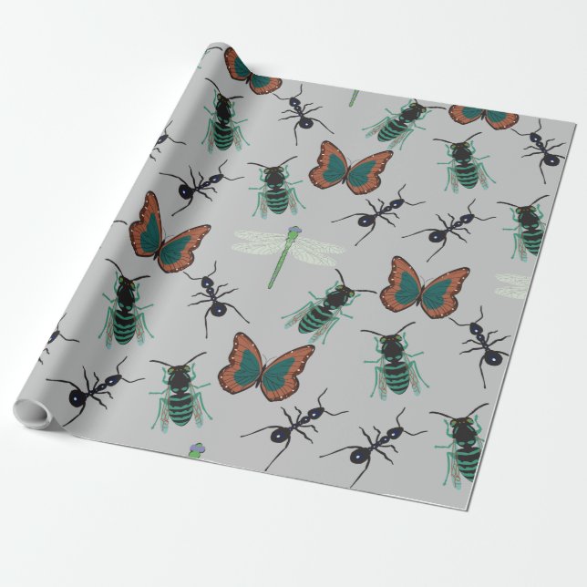 Farbenfrohe Schmetterlingsmuster Geschenkpapier (Ungerollt)