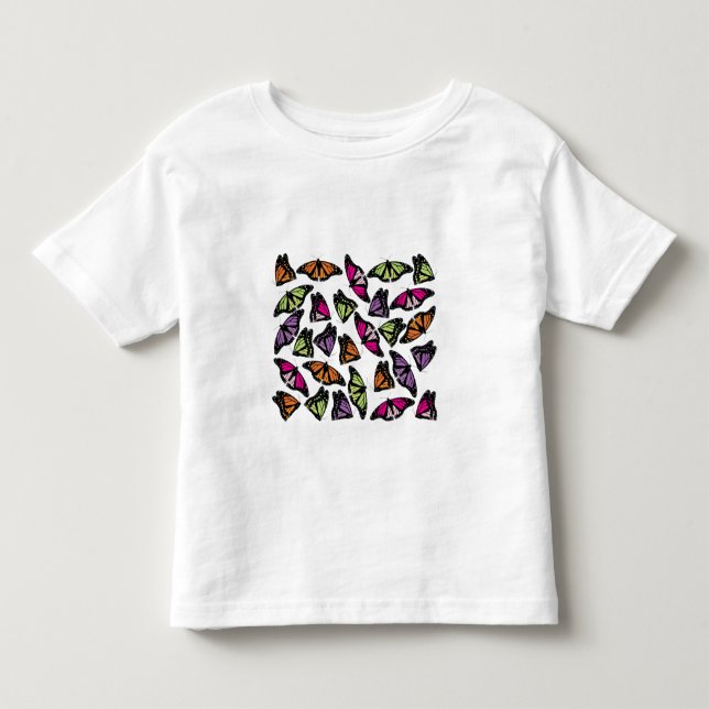 Farbenfrohe Schmetterlingsmuster Kleinkind T-shirt (Vorderseite)