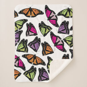 Farbenfrohe Schmetterlingsmuster Sherpadecke