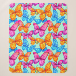 Farbenfrohe Schmetterlingsmuster Sherpadecke