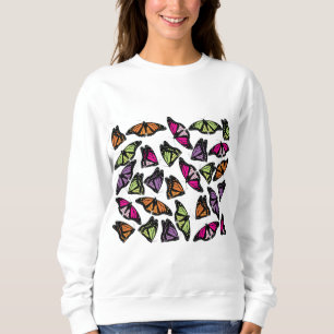 Farbenfrohe Schmetterlingsmuster Sweatshirt