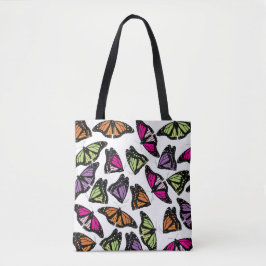 Farbenfrohe Schmetterlingsmuster Tasche