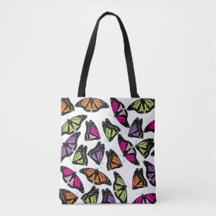 Farbenfrohe Schmetterlingsmuster Tasche