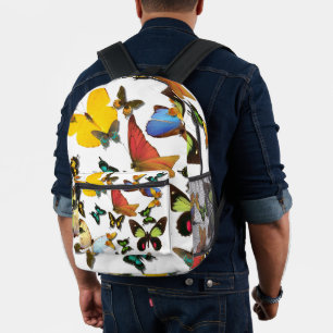 Farbenfrohe Schmetterlingsmuster Überall im Rucksa Bedruckter Rucksack