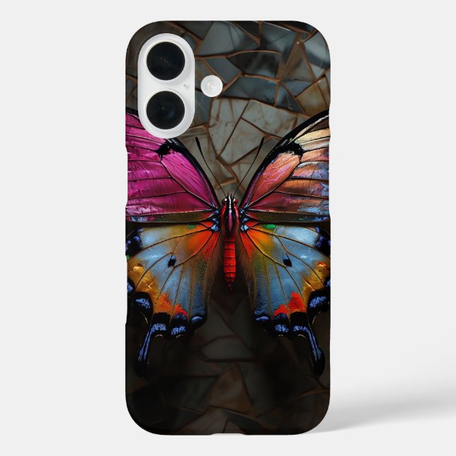 Farbenfrohe Schmetterlingssonde - Elegante Natur iPhone 16 Hülle (Rückseite)
