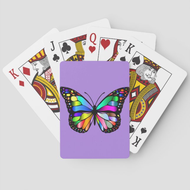 Farbenfrohe Schmetterlingsspielkarten Spielkarten (Rückseite)