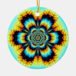 Farbenfrohe Schneeflocke Keramik Ornament