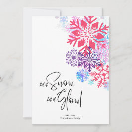 Farbenfrohe Schneeflocke Weihnachtskarte Einladung