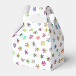 Farbenfrohe Schneeflocken Geschenkschachtel