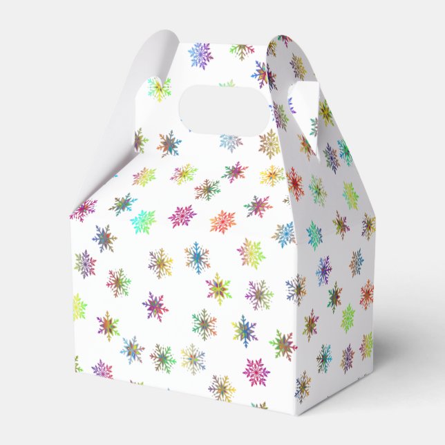 Farbenfrohe Schneeflocken Geschenkschachtel (Vorderseite)