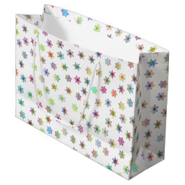 Farbenfrohe Schneeflocken Große Geschenktüte