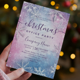 Farbenfrohe Schneeflocken Holiday Office Party Einladung