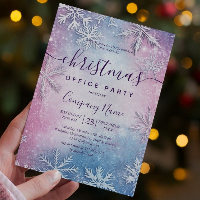 Farbenfrohe Schneeflocken Holiday Office Party Einladung (Von Creator hochgeladen)