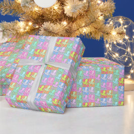 Farbenfrohe Schnuller-Plätze für Babydusche Geschenkpapier