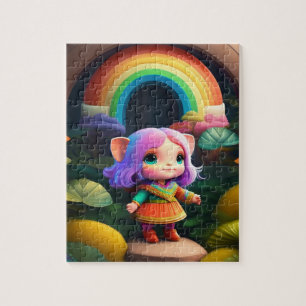 Farbenfrohe, schöne kleine Niedliche Elf Girl
