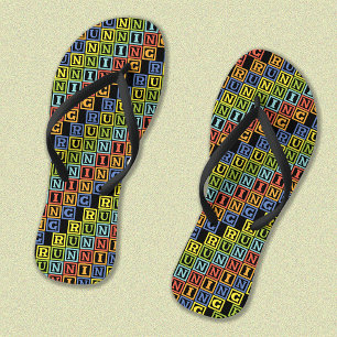 Farbenfrohe Schriftzeichen Flip Flops